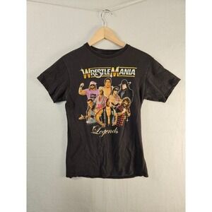 WrestleMania Legends T Shirt Mens Small WWE Wrestling‎ Black Graphic Tee #1634